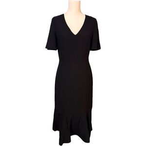 Banana Republic Black Ruffled Sheath Dress